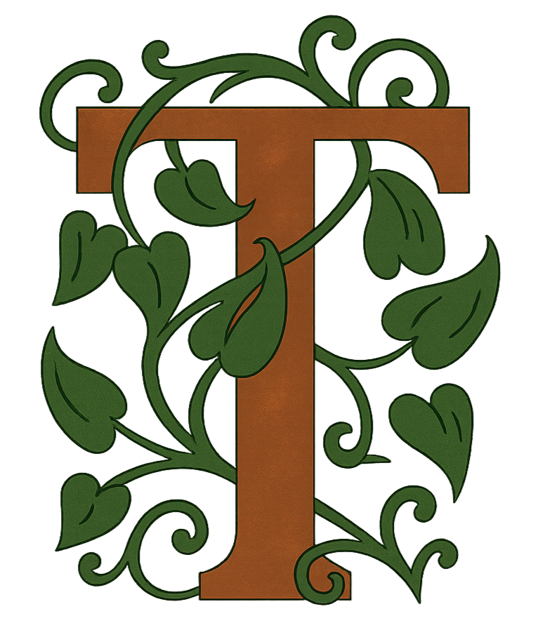 Green T Guide vine monogram